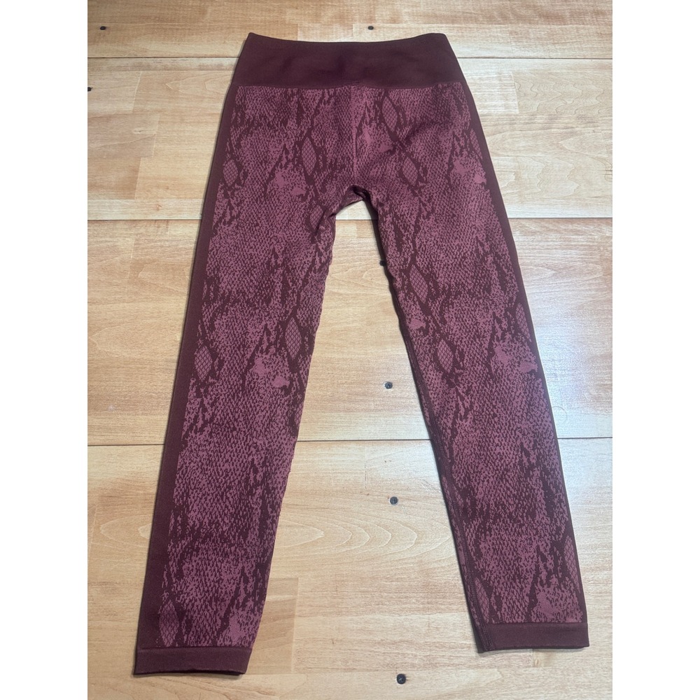 Fabletics Snake‎ Print Seamless Leggings Burgundy Fitness Activewear Women's M